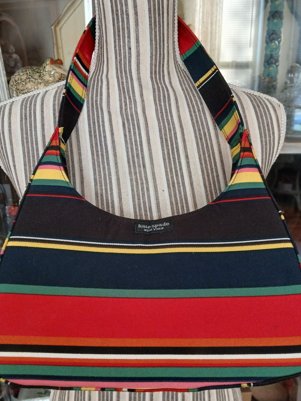Y2K 90s Colorful Striped Canvas Shoulder Bag